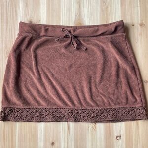 GAP Vintage Y2k O6 Brown Soft Mini Skirt with Crochet Hem
